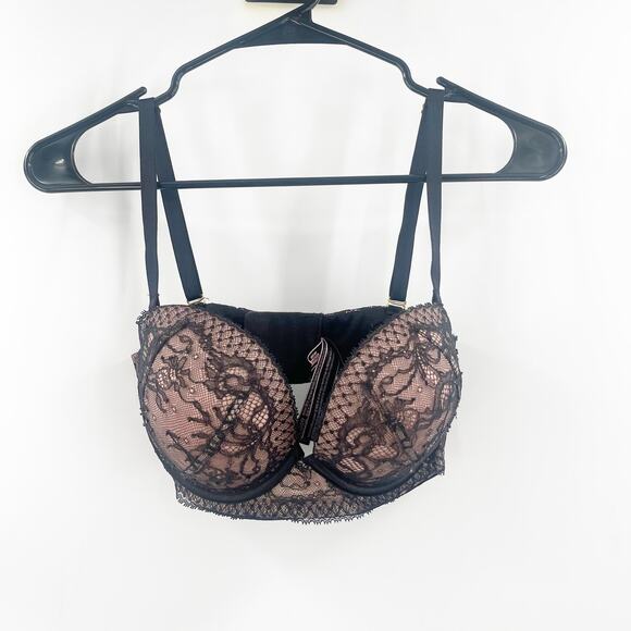 VICTORIA'S SECRET Very Sexy Bra Size 32DD Multi-Way Multi Position Black Lace - Picture 1 of 14